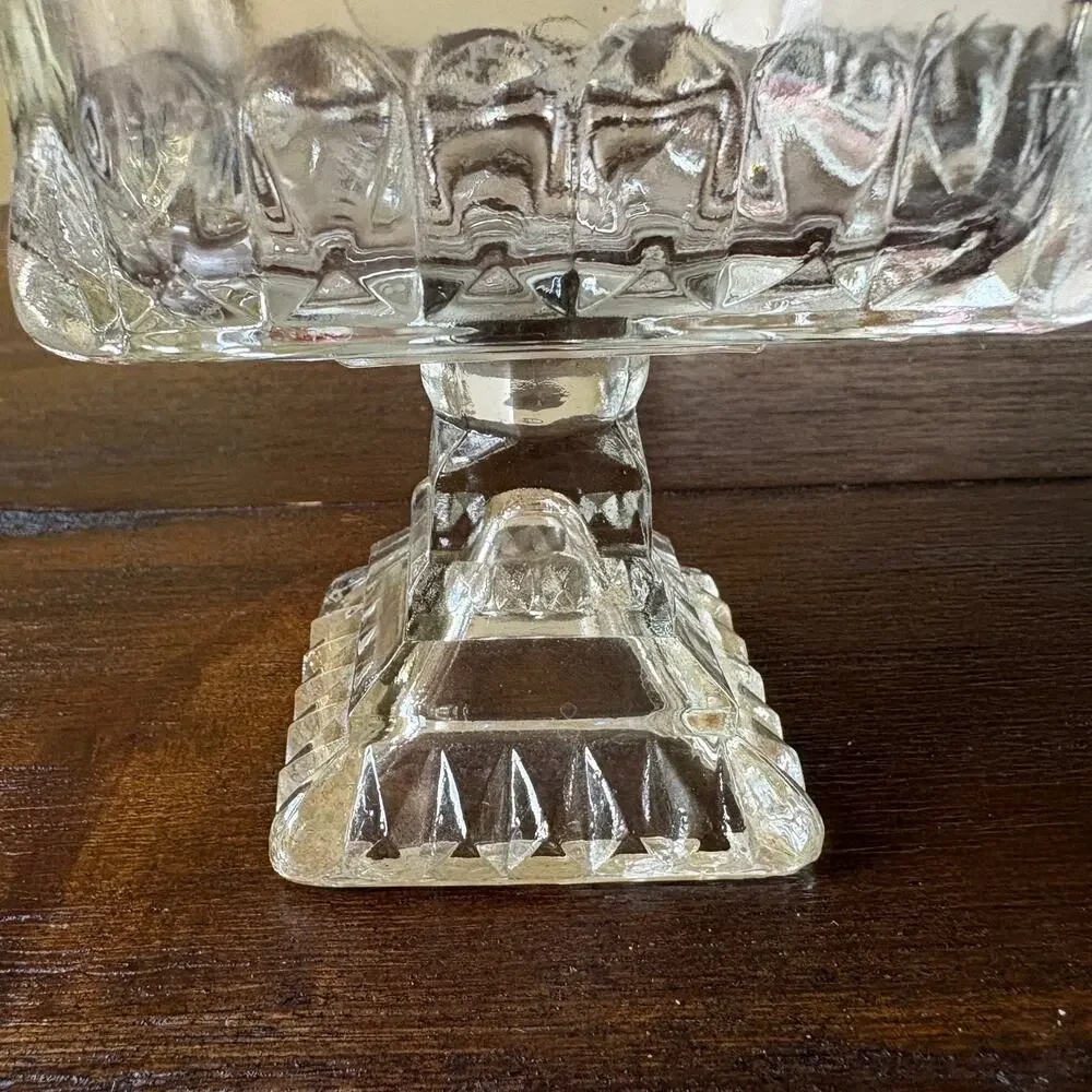 Vintage Glass Candy Dish Ruby Flash Lid Footed Compote Mismatched Eclectic 30s